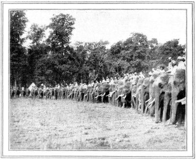 LAST WALL OF DEFENSE
THE TIGER-HUNTING ELEPHANTS CLOSE THEIR RANKS TO RECEIVE THE CHARGE