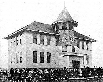 A typical Minnesota consolidated school building.