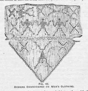 FIG. 42. DESIGNS EMBROIDERED ON MEN'S
CLOTHING.