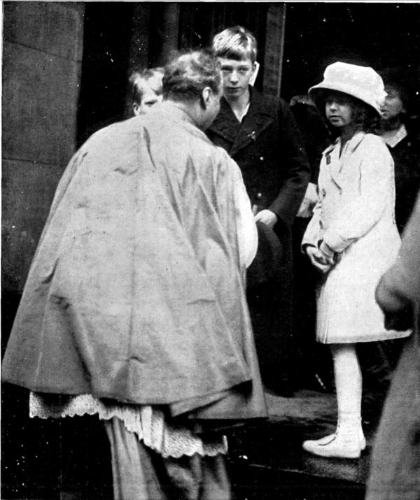 KING ALBERT'S FTE-DAY: THE ROYAL BELGIAN CHILDREN AT WESTMINSTER CATHEDRAL FOR THE SOLEMN MASS.