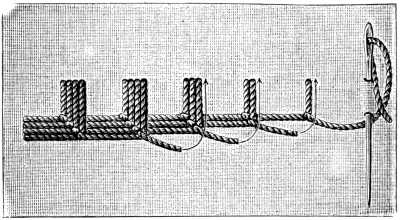 FIG. 218. SHOWING THE WORKING OF THE OUTSIDE
STITCHES IN FIG. 217.