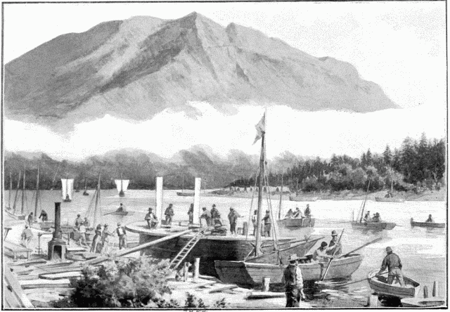 LES BATEAUX  CARIBOU CROSSING.—DESSIN D'A. PARIS,
D'APRS LE CROQUIS DE L'AUTEUR.