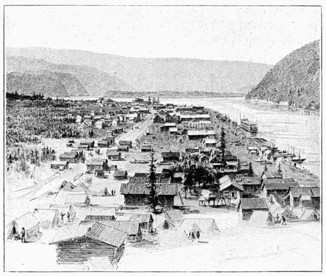 VUE GNRALE DE DAWSON.—DESSIN DE TAYLOR, D'APRS UN
CROQUIS DE L'AUTEUR.