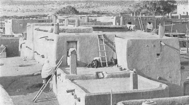 Climbing home over your neighbor's roof and bolting your
door by pulling up the ladder is customary in Taos