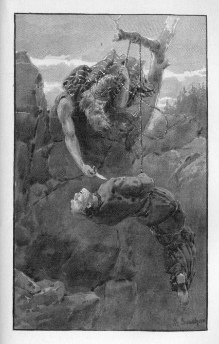 Grl lay flat, thrust his head and shoulders far out over the brink, and reached down a long arm.