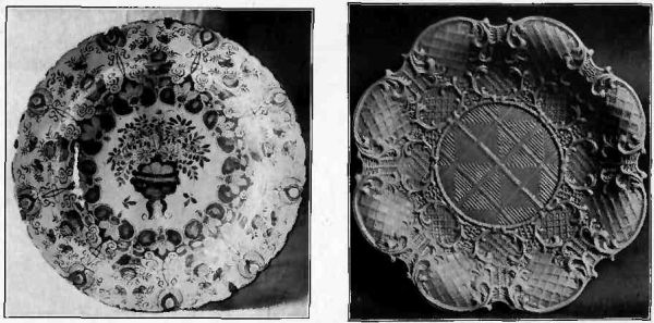 Plate LIII.—Peacock Plate of Delft, very rare; Decorated Salt Glaze Plate, about 1780.