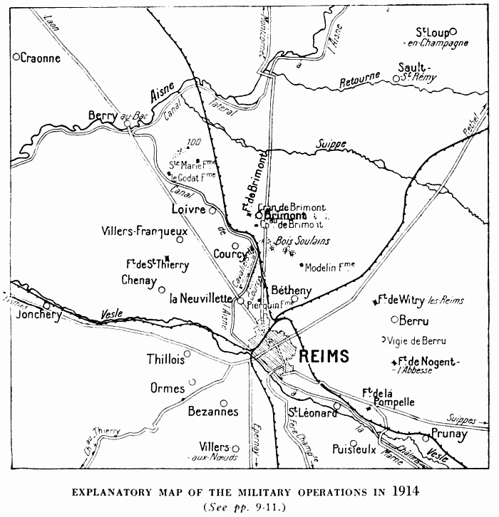 EXPLANATORY MAP OF THE MILITARY OPERATIONS IN 1914
(See pp. 9-11.)