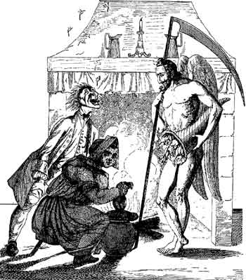 Fig. 34.—Le bon temps revenu, ou la poule au pot et les alouettes toutes rties