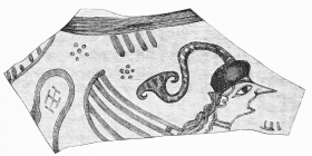 No. 35. Fragment of a second painted Vase, from the
Trojan Stratum.

(From a new Drawing.)