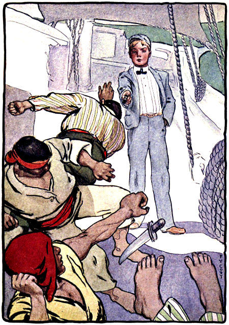 It was a strange sight to see
the pirates drop to the deck and lie motionless