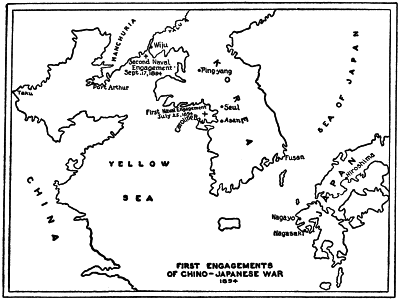 FIRST ENGAGEMENTS
OF CHINO-JAPANESE WAR
1894