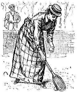 Mr. Punch left Mrs. Jones playing Lawn-Tennis with Mr. Jones