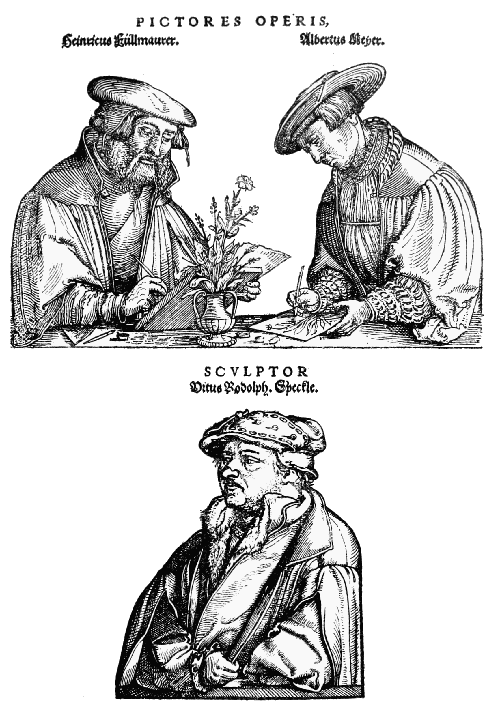 Text-fig. 89. The Draughtsmen and the Engraver employed by Leonhard
Fuchs