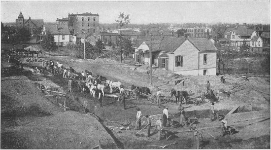 DIGGING FOUNDATION FOR A NEW BUILDING ON THE INSTITUTE GROUNDS